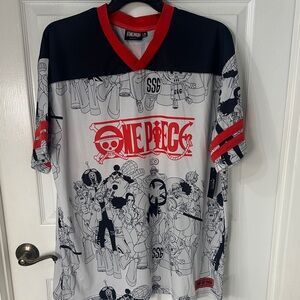 OnePiece Men's Black White and Red Graphic Jersey